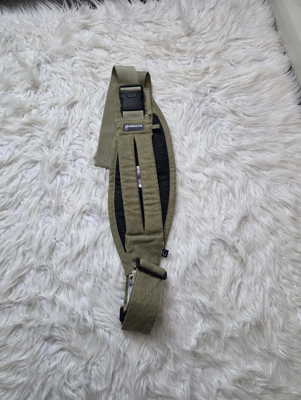 Kids Olive Canvas Waist Pack with Subtle Tab Detail